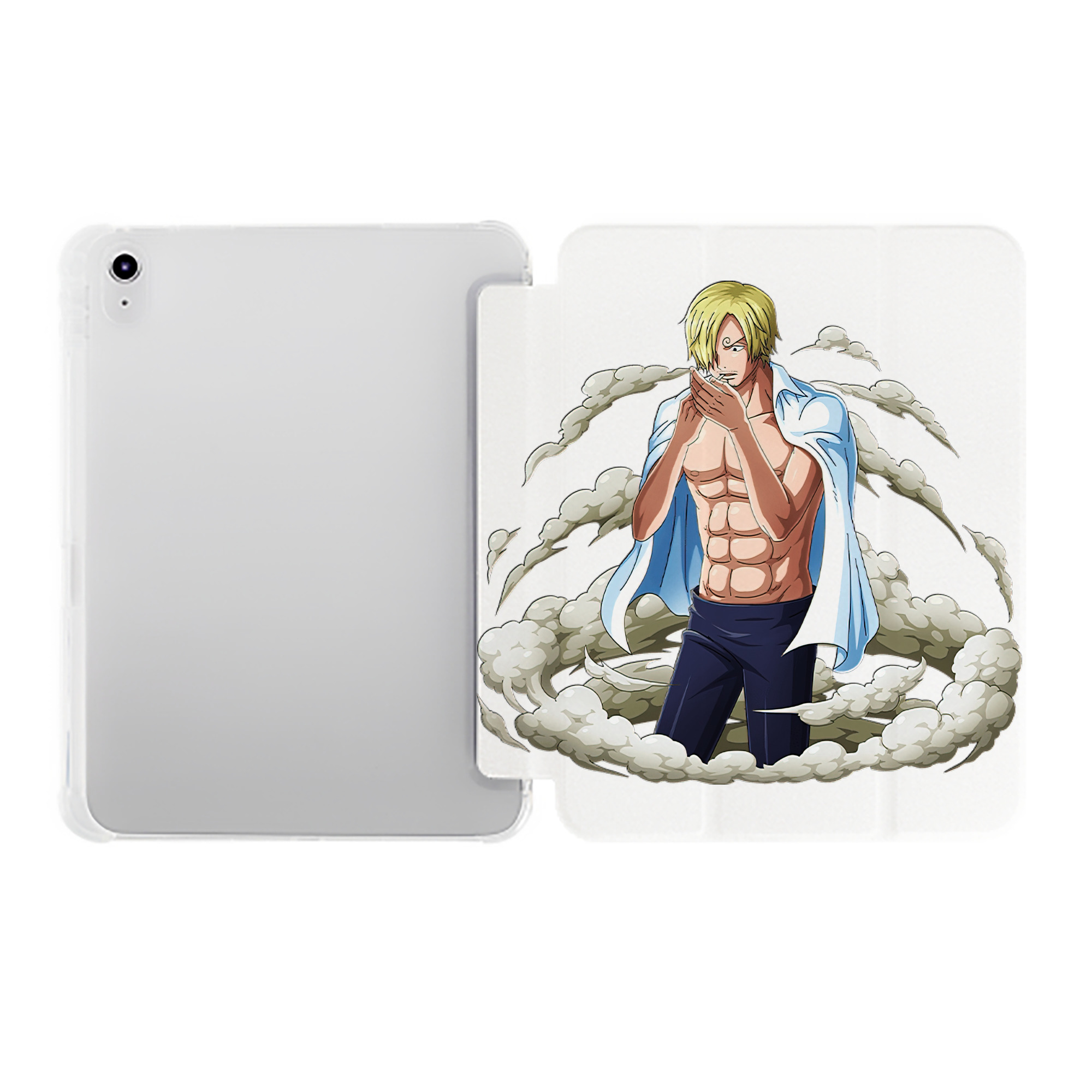 （画像用） ワンピース サンジ ONE PIECE Sanji IPad ケース ペン収納付き 三つ折りスタンド PUレザー×シリコン 対応機種9.5/10.5/10.9インチ